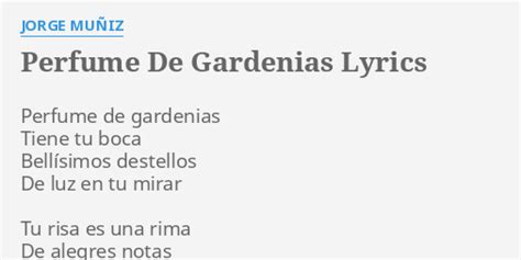 perfume de gardenias lyrics.